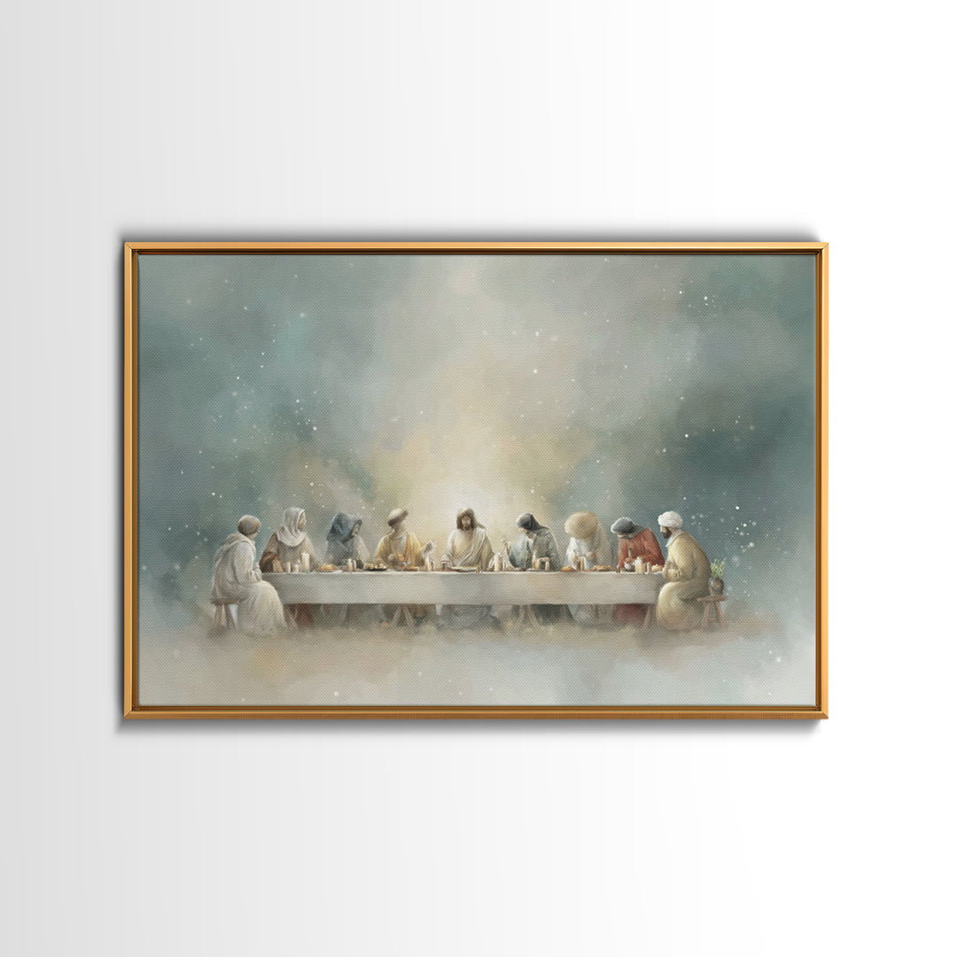 Sacred Communion | Framed Canvas Print | Christian Art Canvas | Christian Wall Art | Christian Art Work | Christian Gift | Christmas Art