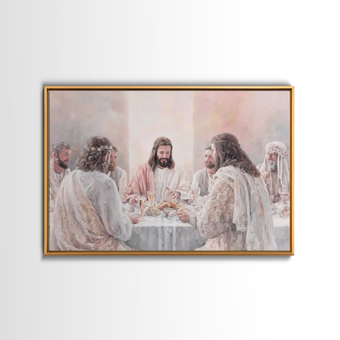 Last Supper Light – Framed Canvas Print – Christian Wall Art – Christian Painting – Christian Art Canvas – Christian Decor – Christmas Art