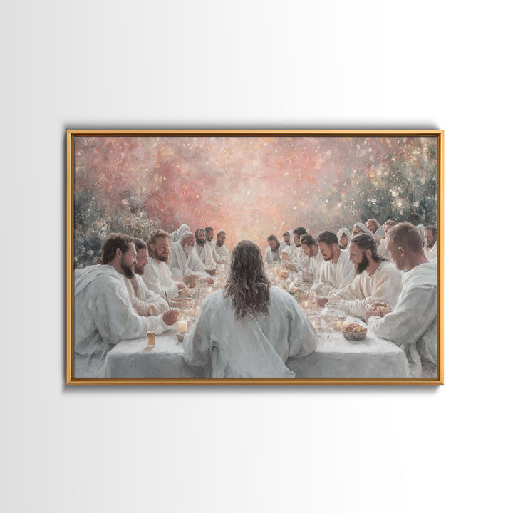 Divine Communion - Framed Canvas Print - Christian Wall Art - Christian Art Canvas - Large Jesus Painting - Christian Gift Ideas - Subtle C