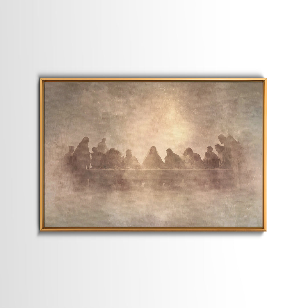 Heavenly Communion – Framed Canvas Print – Christian Wall Art – Jesus Painting – Christian Art Canvas – Christian Christmas Art – Unique Ch