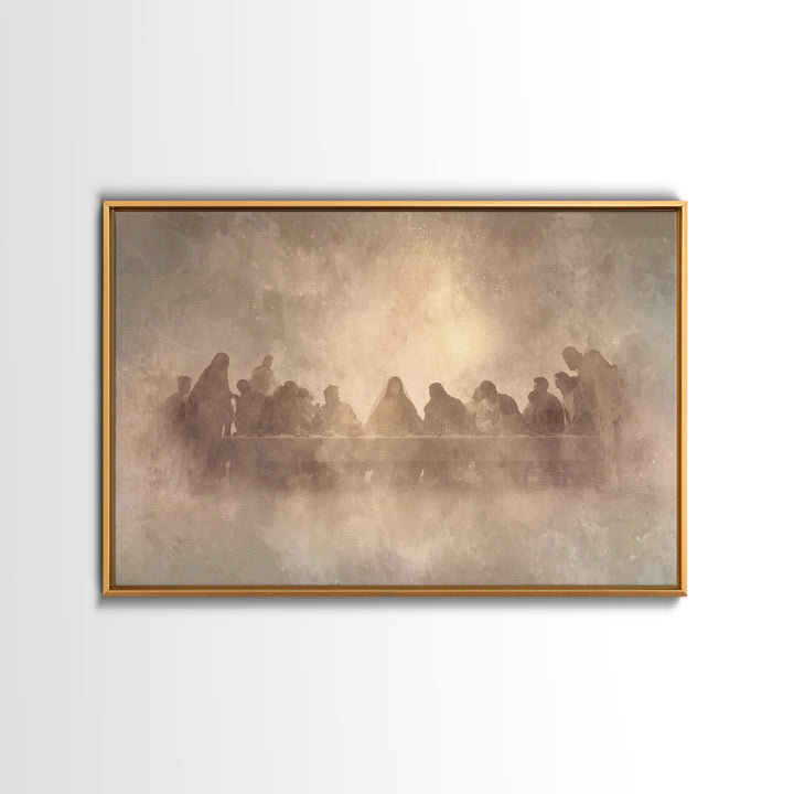 Heavenly Communion – Framed Canvas Print – Christian Wall Art – Jesus Painting – Christian Art Canvas – Christian Christmas Art – Unique Ch