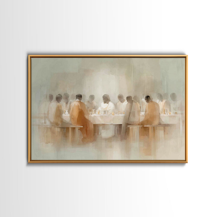Holy Supper Light – Framed Canvas Print – Minimalist Christian Art – Christian Wall Art – Jesus Painting – Subtle Christian Art – Christian