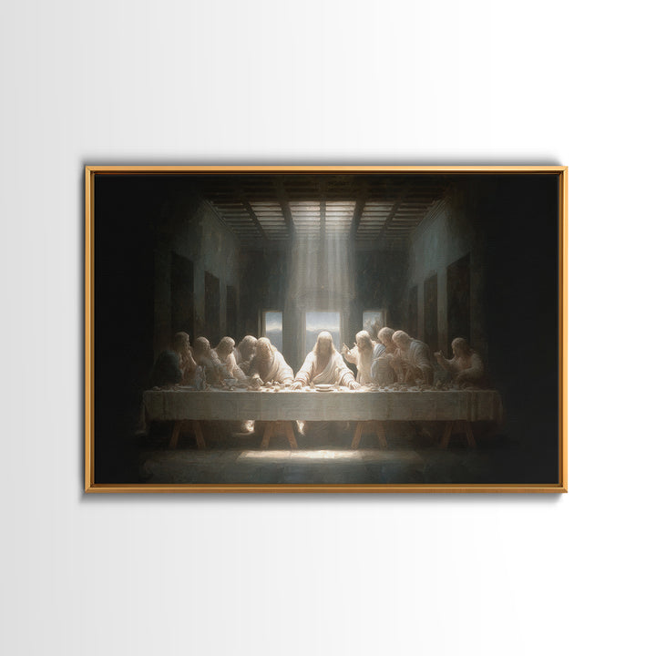 Divine Table Grace | Framed Canvas Print | Christian Christmas Art | Jesus Wall Art | Modern Christian Art | Christian Art Canvas | Christi