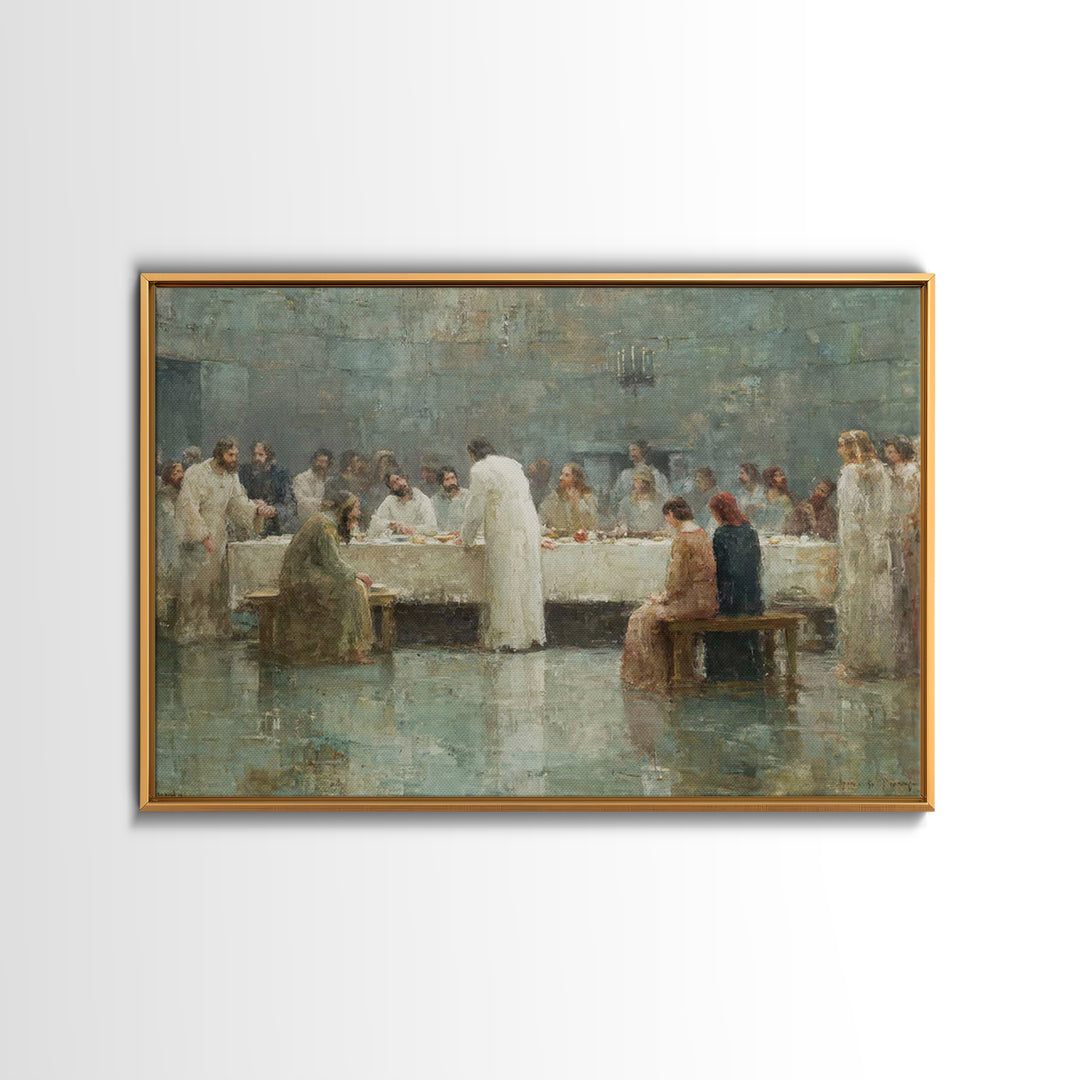 Radiant Last Supper – Framed Canvas Print – Christian Art Canvas – Jesus Painting – Christian Wall Art – Moody Christian Art – Christmas Wa