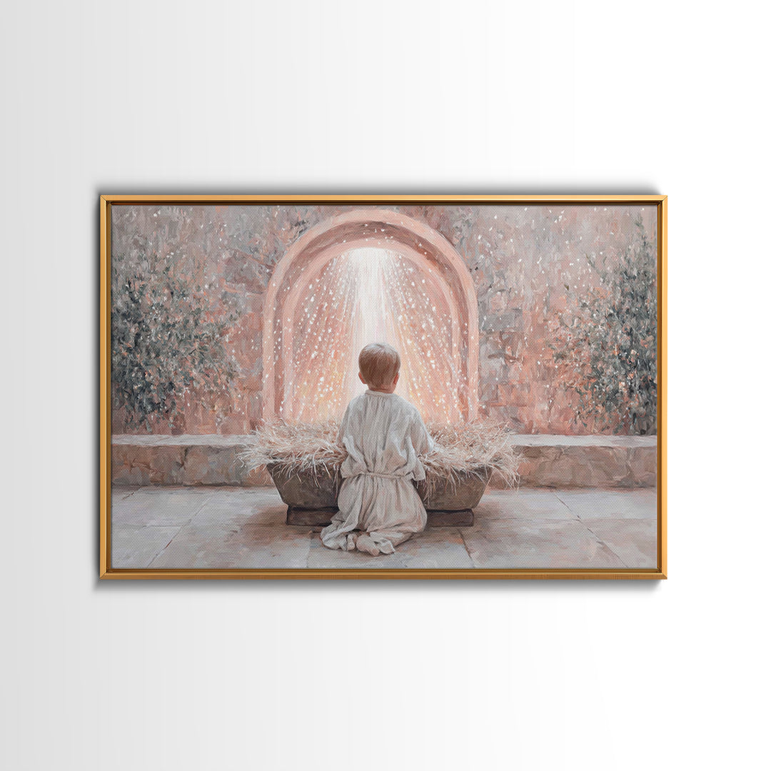 Child Of Radiance – Framed Canvas Print – Christian Art Work – Christmas Art Prints – Christian Wall Art – Jesus Art Print – Christian Chri