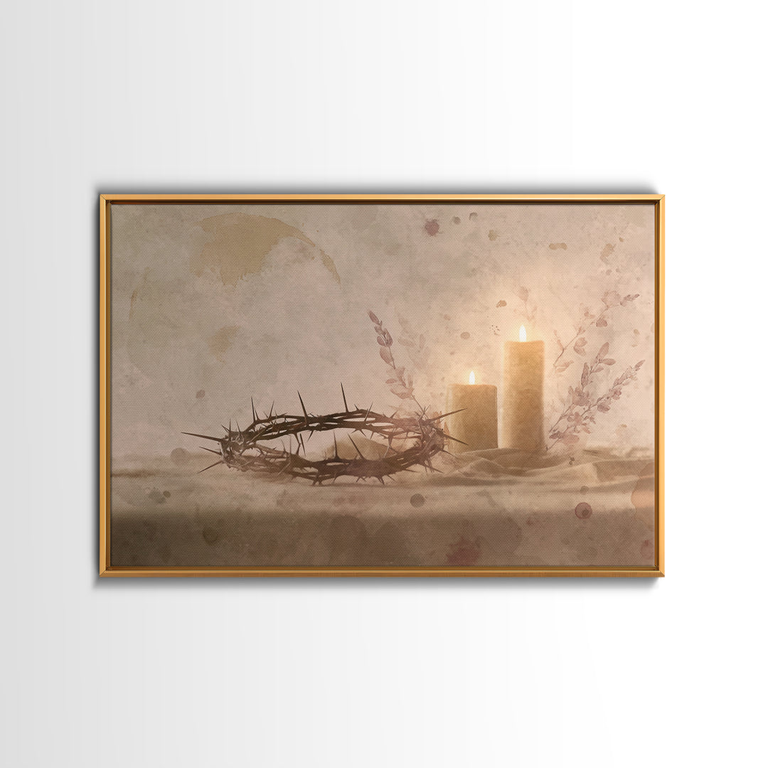 Quiet Lenten Light, Framed Canvas Print, Christian Art Canvas, Christian Wall Art, Subtle Christian Art, Christian Painting, Christian Gift