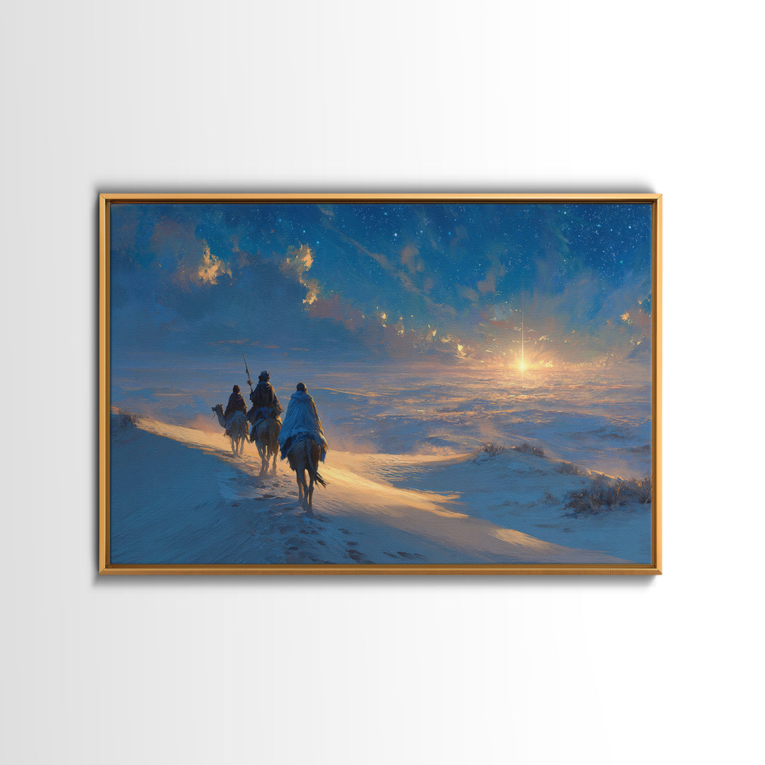 Journey Of The Magi – Framed Canvas Print – Christian Wall Art – Christmas Art Work – Christian Art Canvas – Modern Christian Art – Jesus C