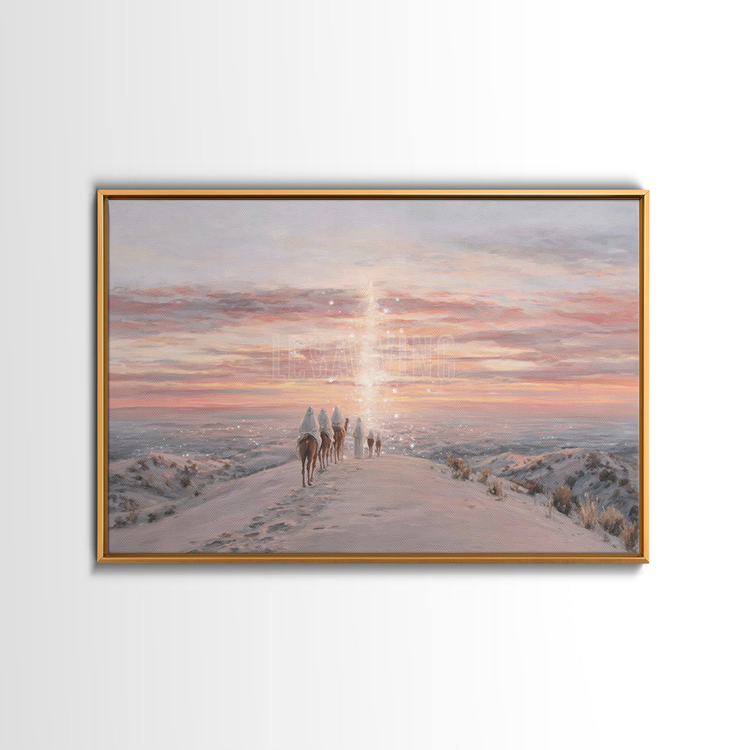 The Guiding Light – Framed Canvas Print – Christian Wall Art – Christian Art Canvas – Christmas Art – Jesus Painting – Christian Christmas