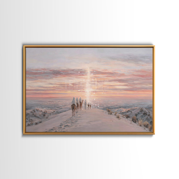 The Guiding Light – Framed Canvas Print – Christian Wall Art – Christian Art Canvas – Christmas Art – Jesus Painting – Christian Christmas
