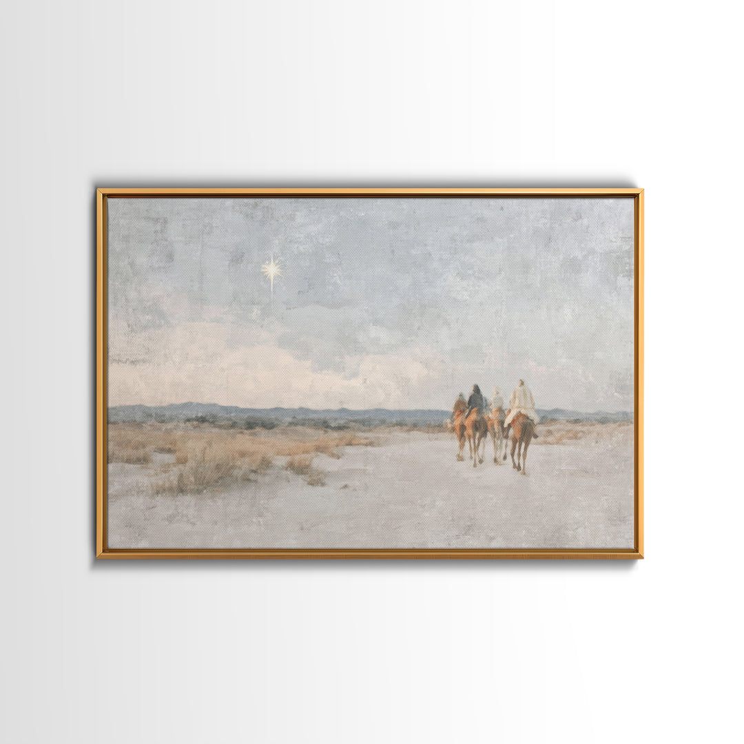 Star Of Bethlehem | Framed Canvas Print | Christmas Wall Art | Christian Art Canvas | Christian Painting | Christian Christmas Decor | Chri