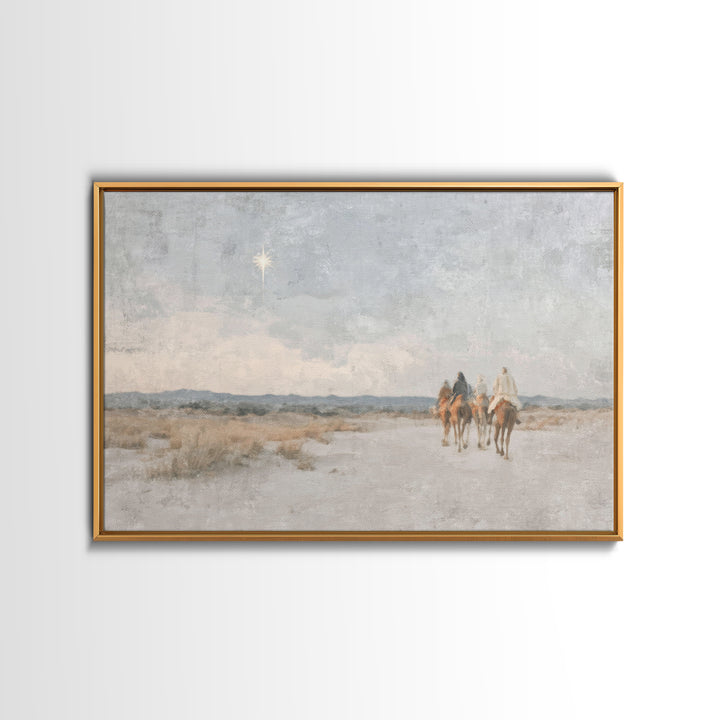 Star Of Bethlehem | Framed Canvas Print | Christmas Wall Art | Christian Art Canvas | Christian Painting | Christian Christmas Decor | Chri