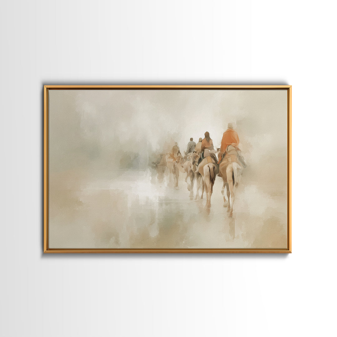 Starlit Pilgrimage – Framed Canvas Print – Christian Decor – Christmas Art – Christian Art Canvas – Jesus Painting – Christian Christmas Ar