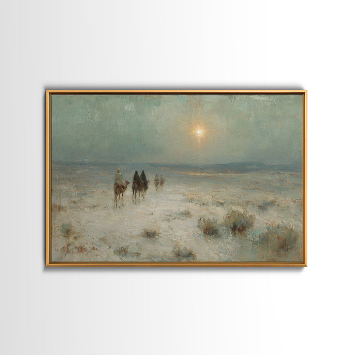 Night Of Wonder – Framed Canvas Print – Christian Art Canvas – Christmas Wall Art – Jesus Painting – Christian Christmas Decor – Christian