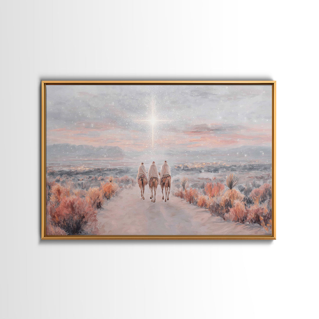 Bethlehem Road | Framed Canvas Print | Christian Art Canvas | Christmas Wall Art | Christian Christmas Art | Christian Art Work | Jesus Pai