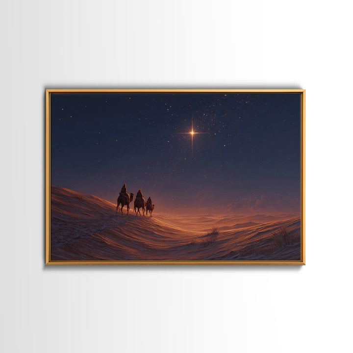 Holy Night Rise, Framed Canvas Print, Christian Christmas Art, Christian Art Canvas, Christmas Wall Art, Jesus Painting, Christian Art Prin