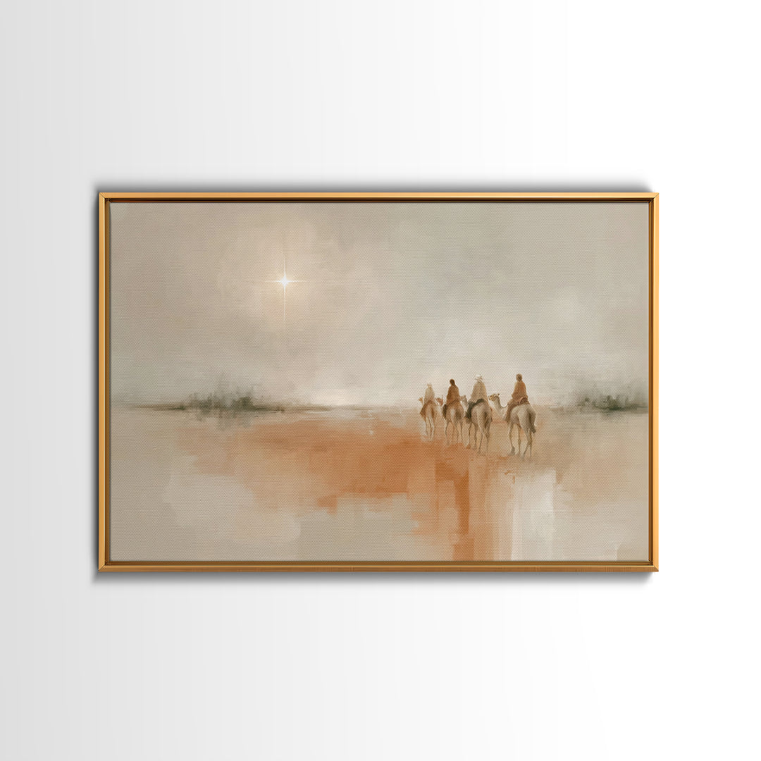 Desert Light – Framed Canvas Print – Christian Art – Christian Art Canvas – Christmas Art – Jesus Painting – Christian Christmas Art