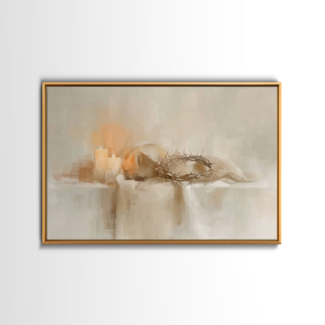 Silent Redemption | Framed Canvas Print | Christian Art Canvas | Christian Wall Art | Christian Painting | Christian Christmas Art | Christ