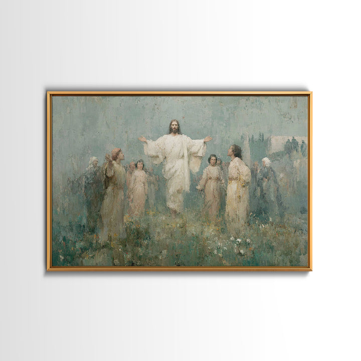 Risen Glory – Framed Canvas Print – Christian Wall Art – Jesus Painting – Christian Art Canvas – Christmas Art – Christian Decor
