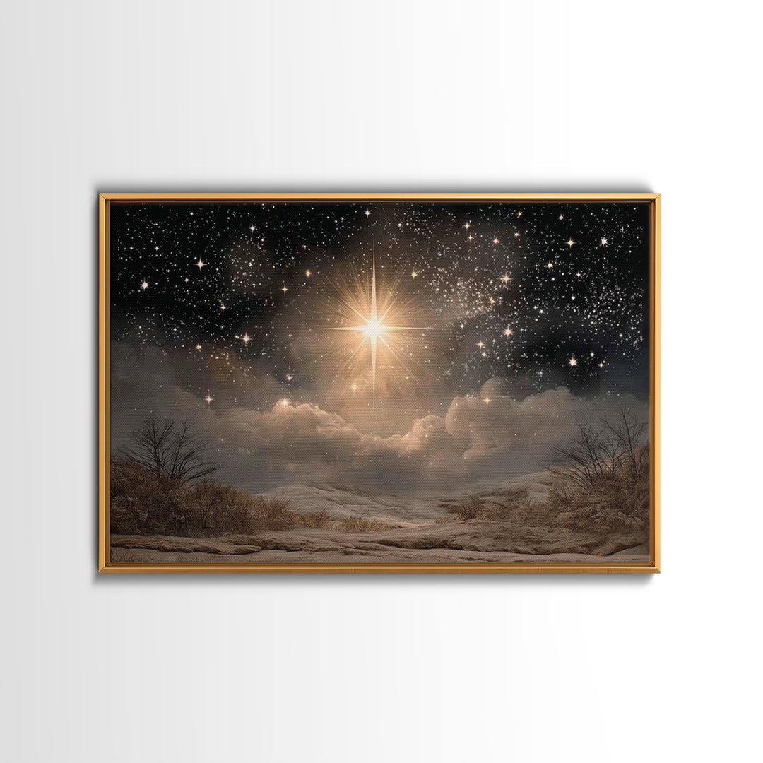 Star Of Wonder, Framed Canvas Print, Christian Art Canvas, Christmas Art, Christian Wall Art, Christian Christmas Decor, Christian Gift Ide