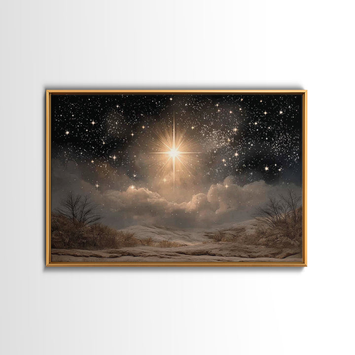 Star Of Wonder, Framed Canvas Print, Christian Art Canvas, Christmas Art, Christian Wall Art, Christian Christmas Decor, Christian Gift Ide