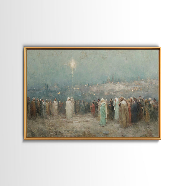 Bethlehem Promise – Framed Canvas Print – Christian Wall Art – Christmas Art – Christian Art Canvas – Christian Christmas Decorations – Jes