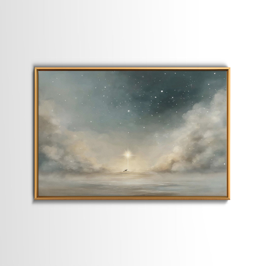 Sacred Journey – Framed Canvas Print – Christian Art Canvas – Christian Wall Art – Christmas Art – Christian Christmas Decor – Jesus Painti