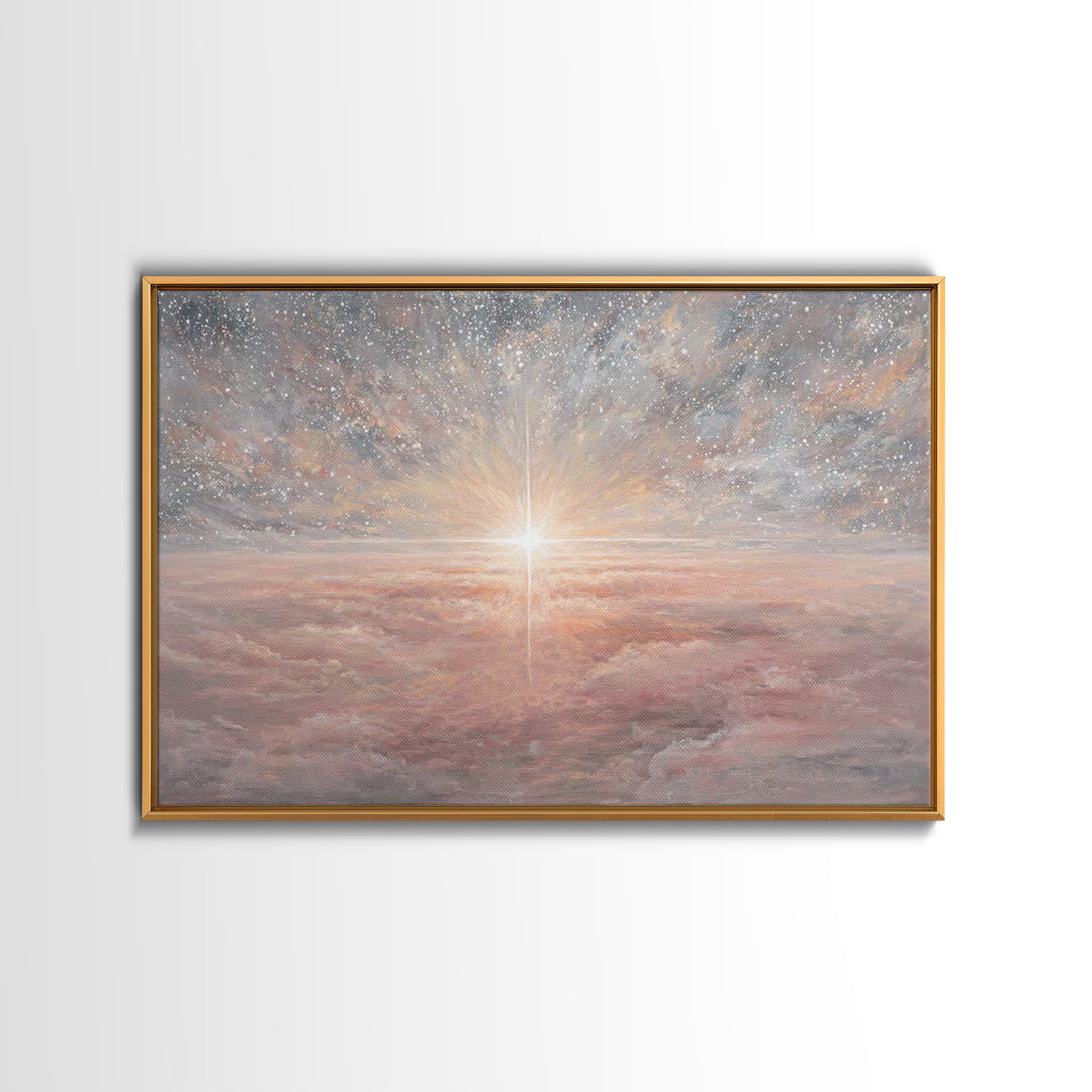 Heaven’s Promise – Framed Canvas Print – Christian Wall Art – Christmas Art – Christian Art Canvas – Christian Christmas Decor – Christian