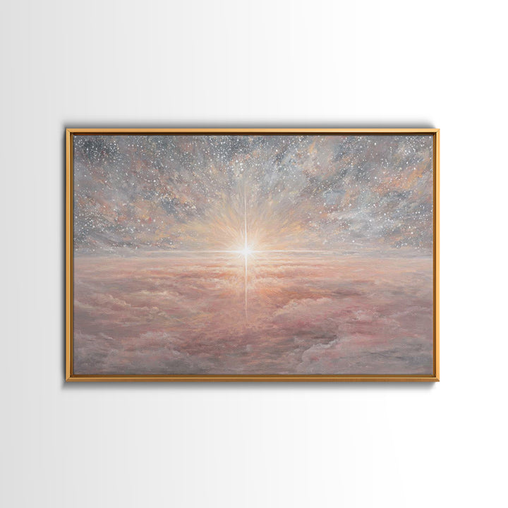 Heaven’s Promise – Framed Canvas Print – Christian Wall Art – Christmas Art – Christian Art Canvas – Christian Christmas Decor – Christian