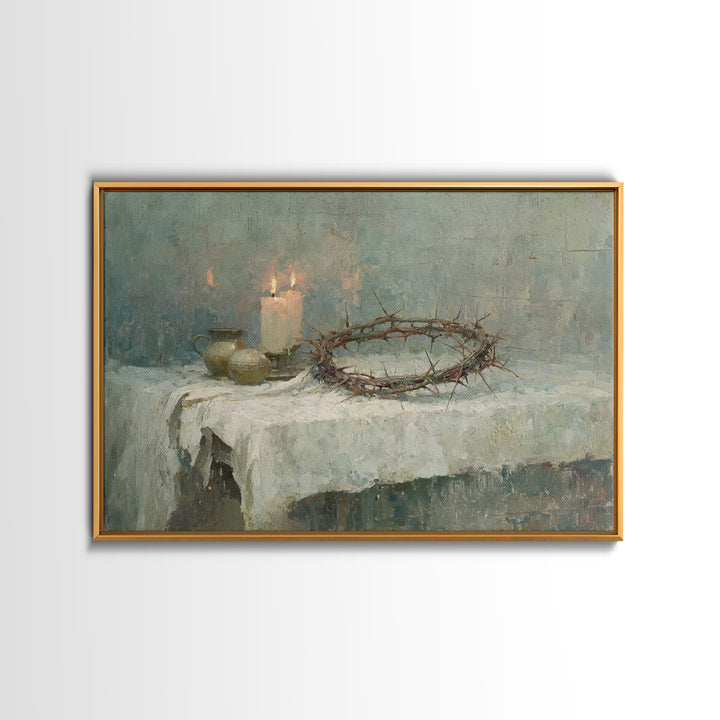 Thorns Of Grace – Framed Canvas Print – Christian Art Canvas – Christian Wall Art – Jesus Painting – Christian Christmas Art – Christian De
