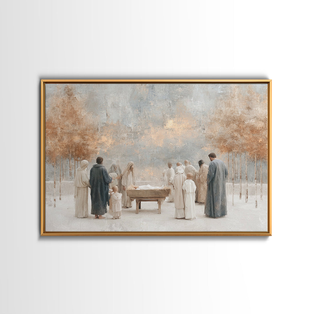 Golden Dawn – Framed Canvas Print – Christian Art Canvas – Christmas Art – Christian Gift – Jesus Painting – Christian Wall Art