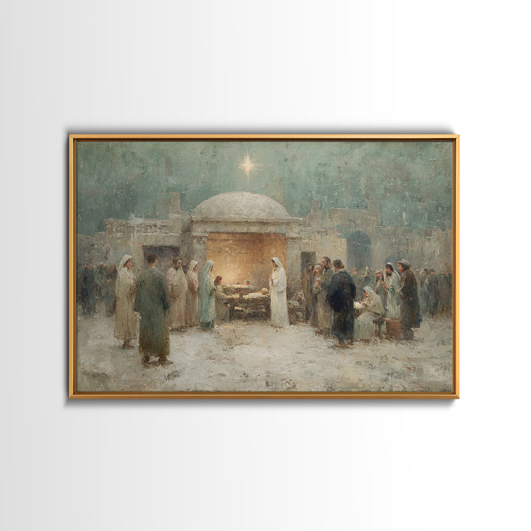 Sacred Star – Framed Canvas Print – Christmas Art – Christian Art Canvas – Christian Gift – Christian Wall Art – Jesus Painting