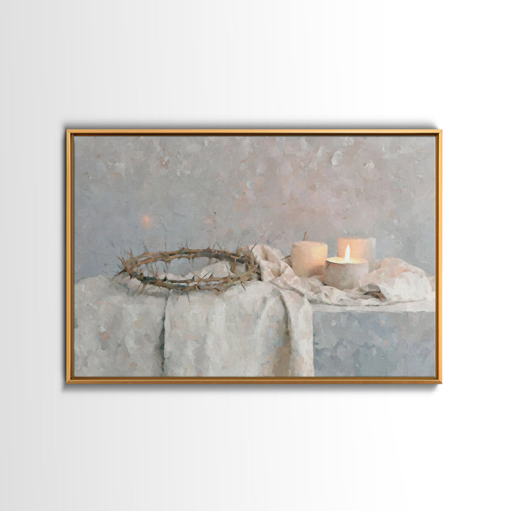 Quiet Reverence | Framed Canvas Print | Christian Wall Art | Christian Art Print | Jesus Painting | Christmas Art | Christian Decor