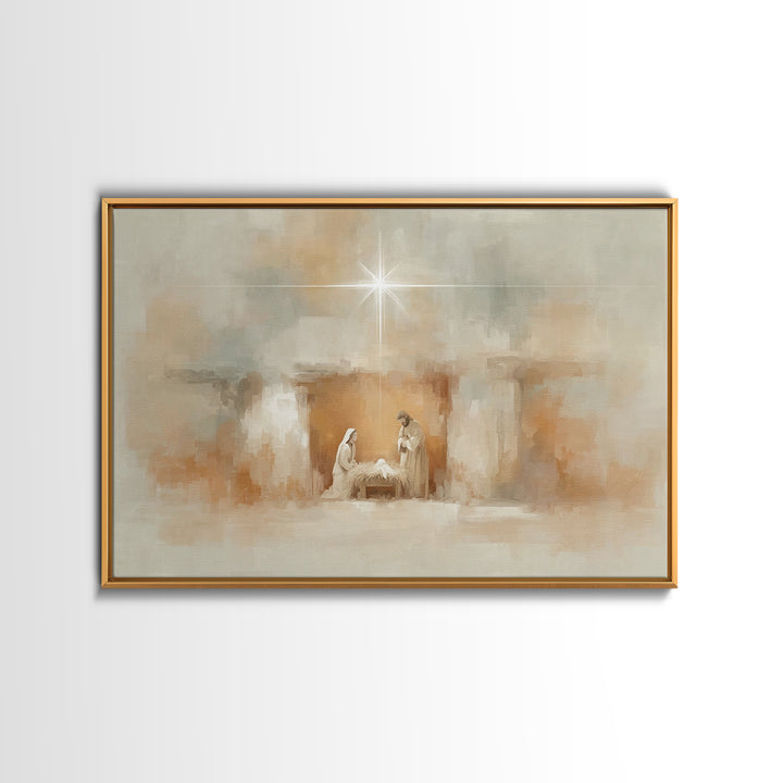 Humble Dawn – Framed Canvas Print – Jesus Painting – Christian Gift – Christian Wall Art – Christmas Art – Christian Art Canvas