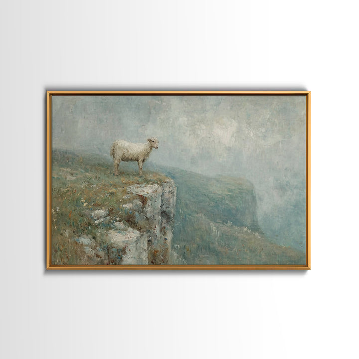 Lone Lamb Glory – Framed Canvas Print – Christian Wall Art – Christian Art Canvas – Abstract Christian Art – Subtle Christian Art – Christi