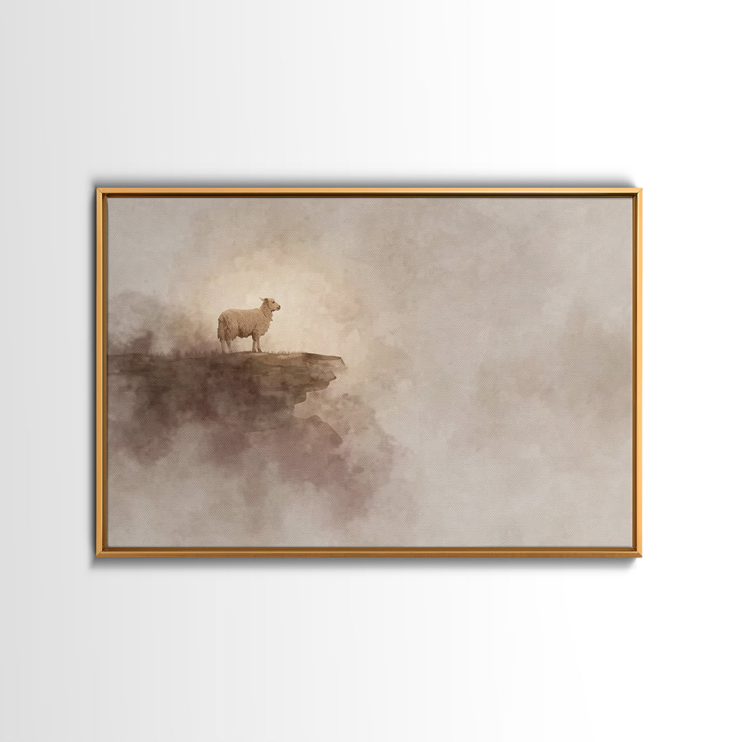 Lamb Of Peace – Framed Canvas Print – Christian Wall Art – Christian Art Canvas – White Christmas Art – Christian Christmas Art – Christian