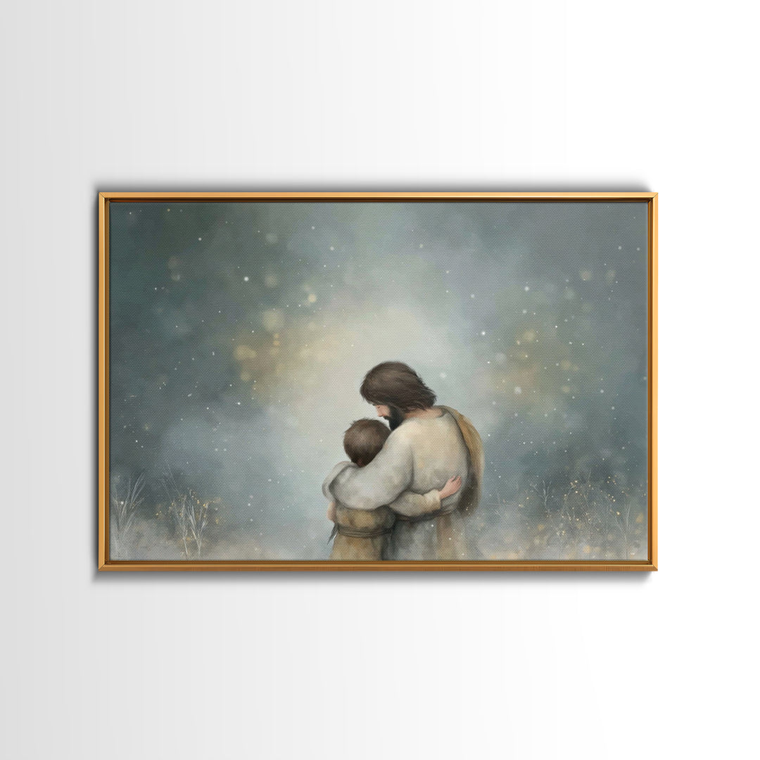 Heavenly Refuge – Framed Canvas Print – Christian Wall Art – Jesus Canvas Art – Christian Art Canvas – Moody Christian Art – Christian Pain