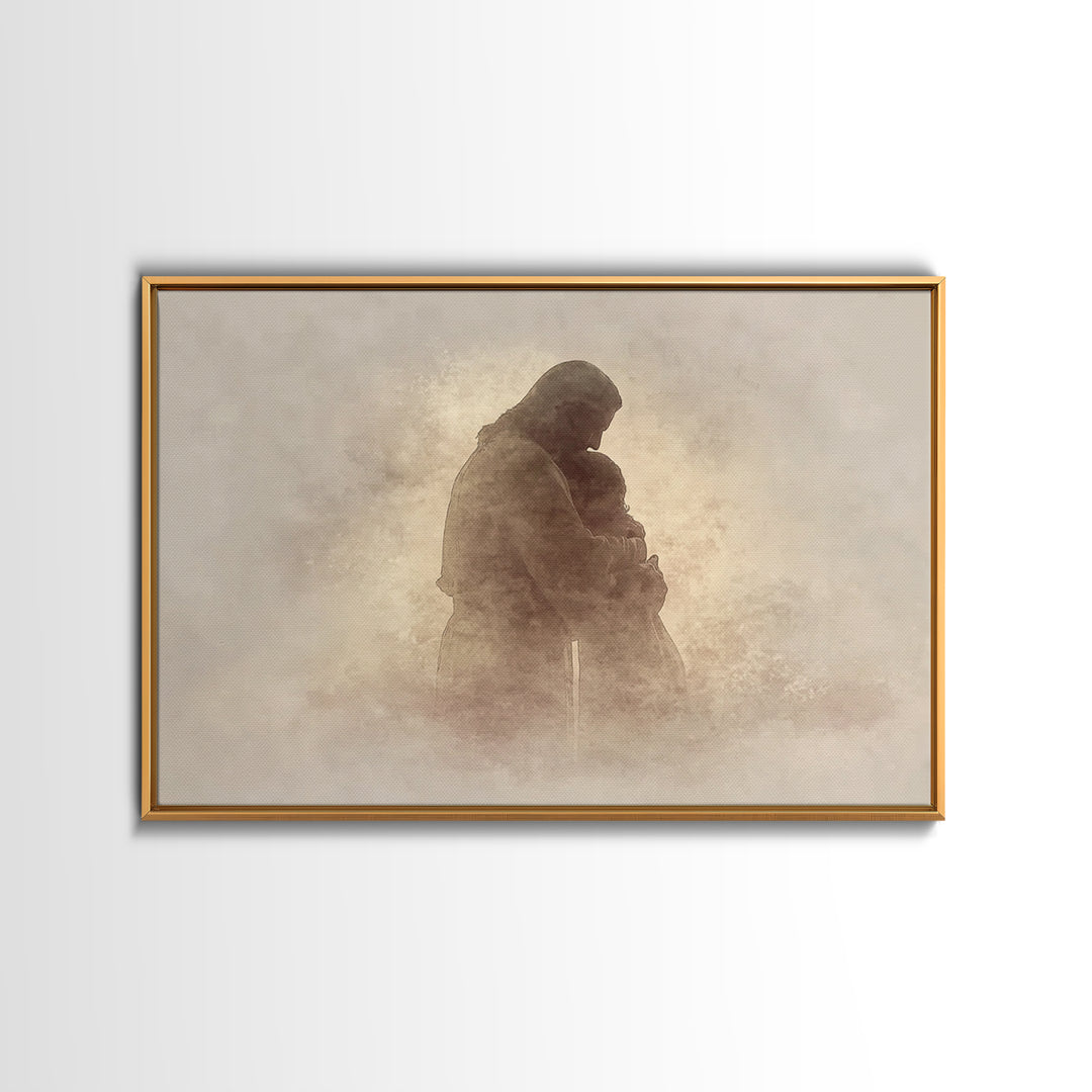 Sacred Shelter – Framed Canvas Print – Christian Wall Art – Christian Art Canvas – Abstract Christian Art – Moody Christian Art – Christian