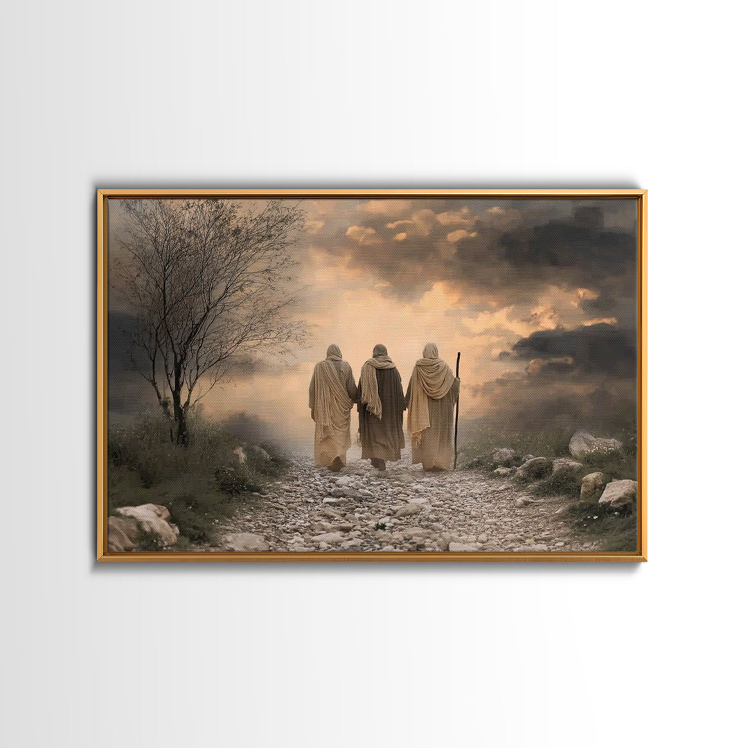 Dusty Path Grace, Framed Canvas Print, Christian Wall Art, Christian Art Print, Jesus Painting Canvas, Vintage Christian Art, Christmas Art