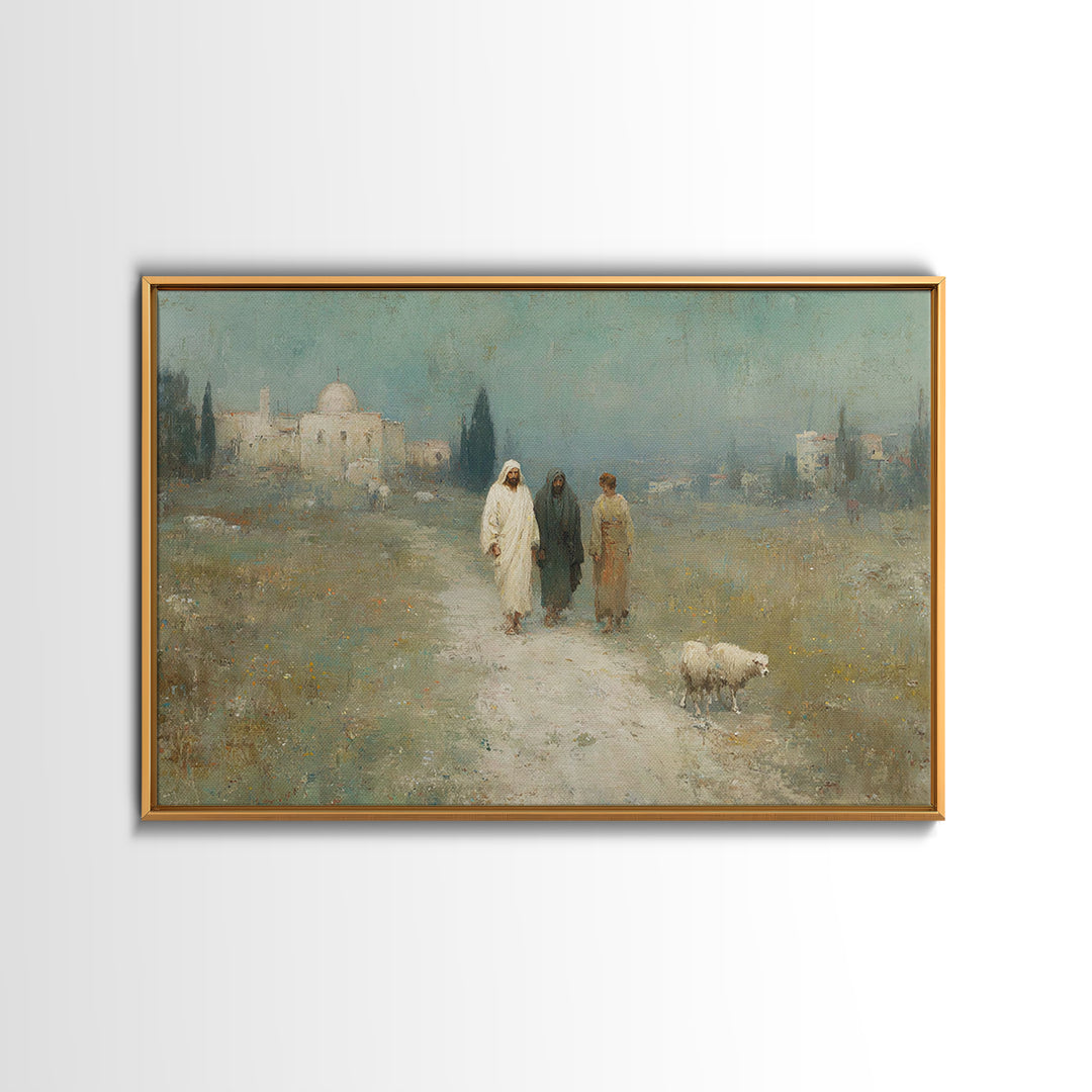 Sacred Pathway – Framed Canvas Print – Christian Art – Christian Wall Art – Jesus Painting – Modern Christian Art – Christian Christmas Dec