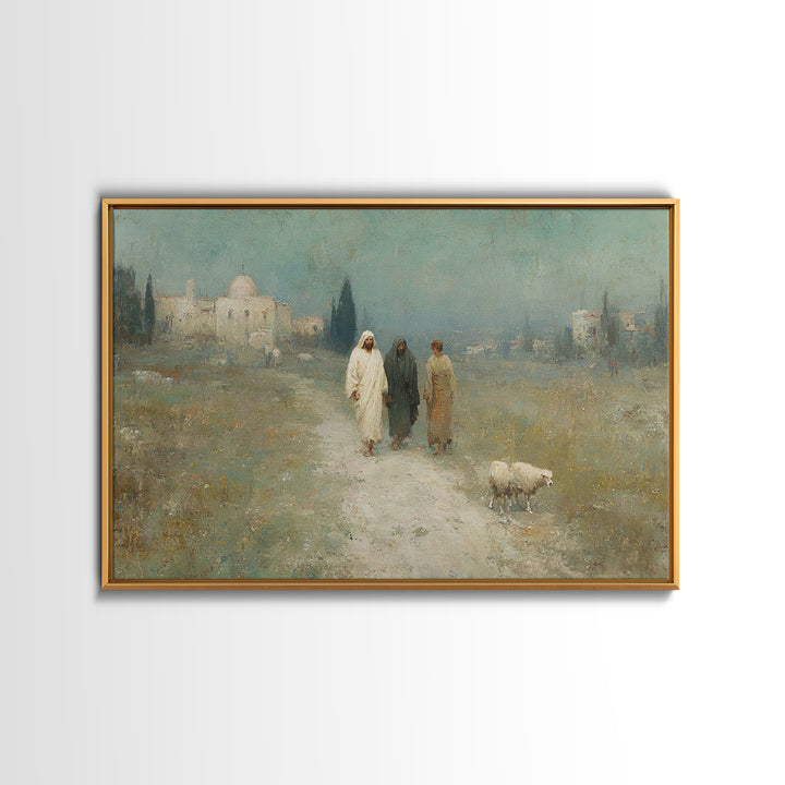 Sacred Pathway – Framed Canvas Print – Christian Art – Christian Wall Art – Jesus Painting – Modern Christian Art – Christian Christmas Dec