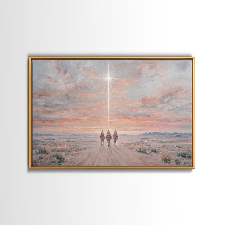 Divine Star Path – Framed Canvas Print – Christmas Art Work – Christian Art Canvas – Christian Wall Art – Christian Christmas Decorations –