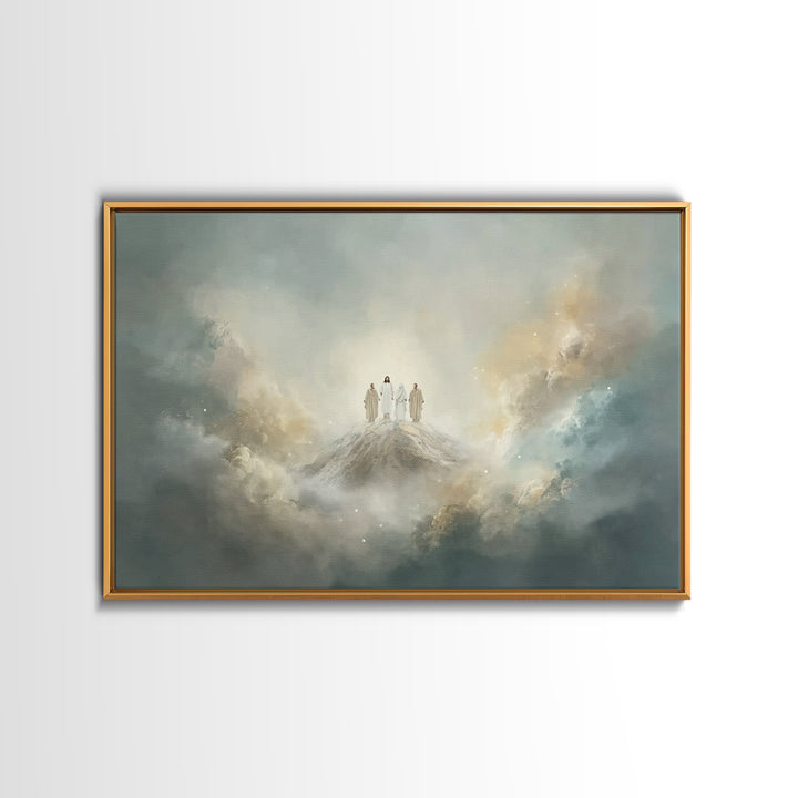 Mountaintop Glory – Framed Canvas Print – Christian Christmas Art – Christian Art Canvas – Christian Wall Art – Jesus Painting – Modern Chr
