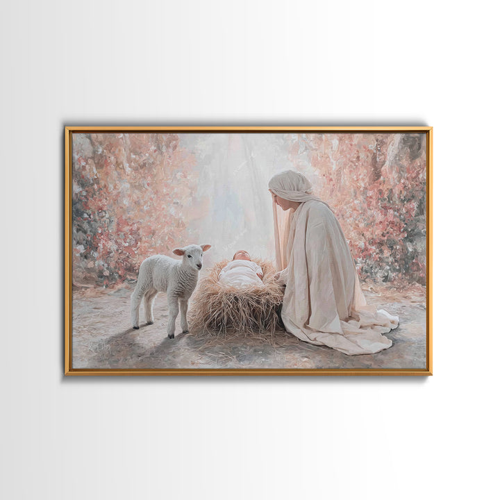 Bethlehem Grace, Framed Canvas Print, Christian Christmas Art, Christian Wall Art, Jesus Painting, Christian Art Canvas, Christmas Art Prin
