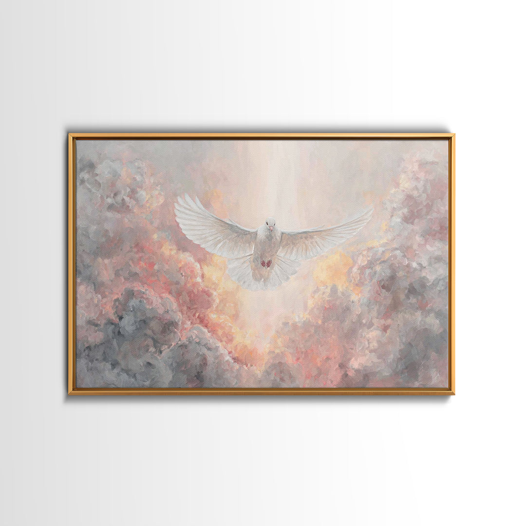 Dove Of Peace | Framed Canvas Print | Christian Art Canvas | Christian Wall Art | Christmas Art | Christian Christmas Art | Christian Decor