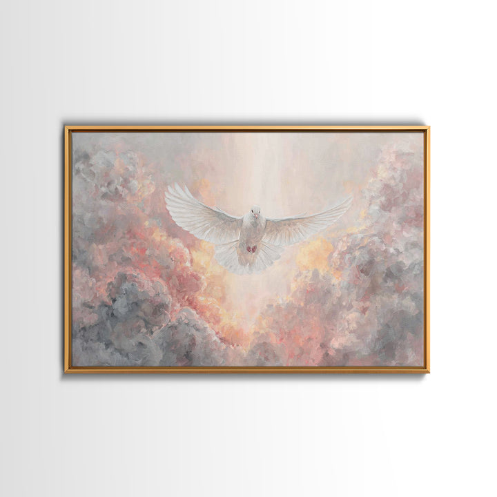 Dove Of Peace | Framed Canvas Print | Christian Art Canvas | Christian Wall Art | Christmas Art | Christian Christmas Art | Christian Decor
