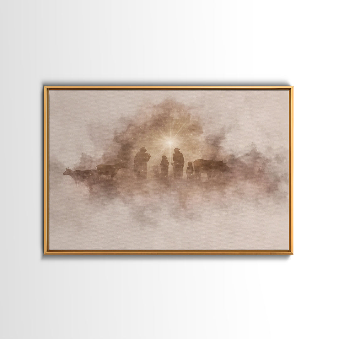 Glow Of Bethlehem, Framed Canvas Print, Christian Christmas Art, Christian Wall Art, Christmas Art Prints, Christian Art Canvas