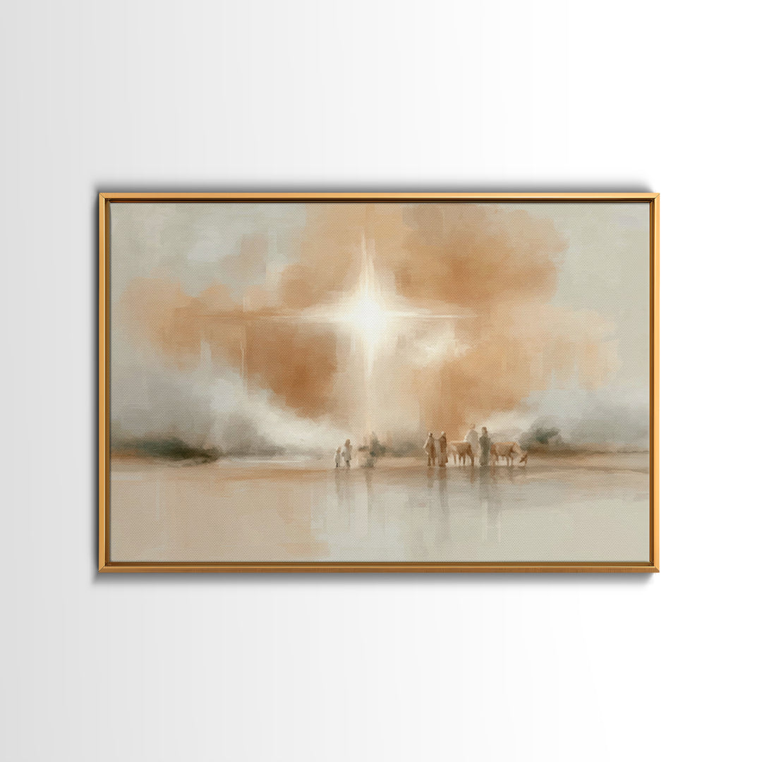 Star Of Promise | Framed Canvas Print | Christian Christmas Art | Christmas Wall Art | Christian Art Canvas | Christmas Art Work