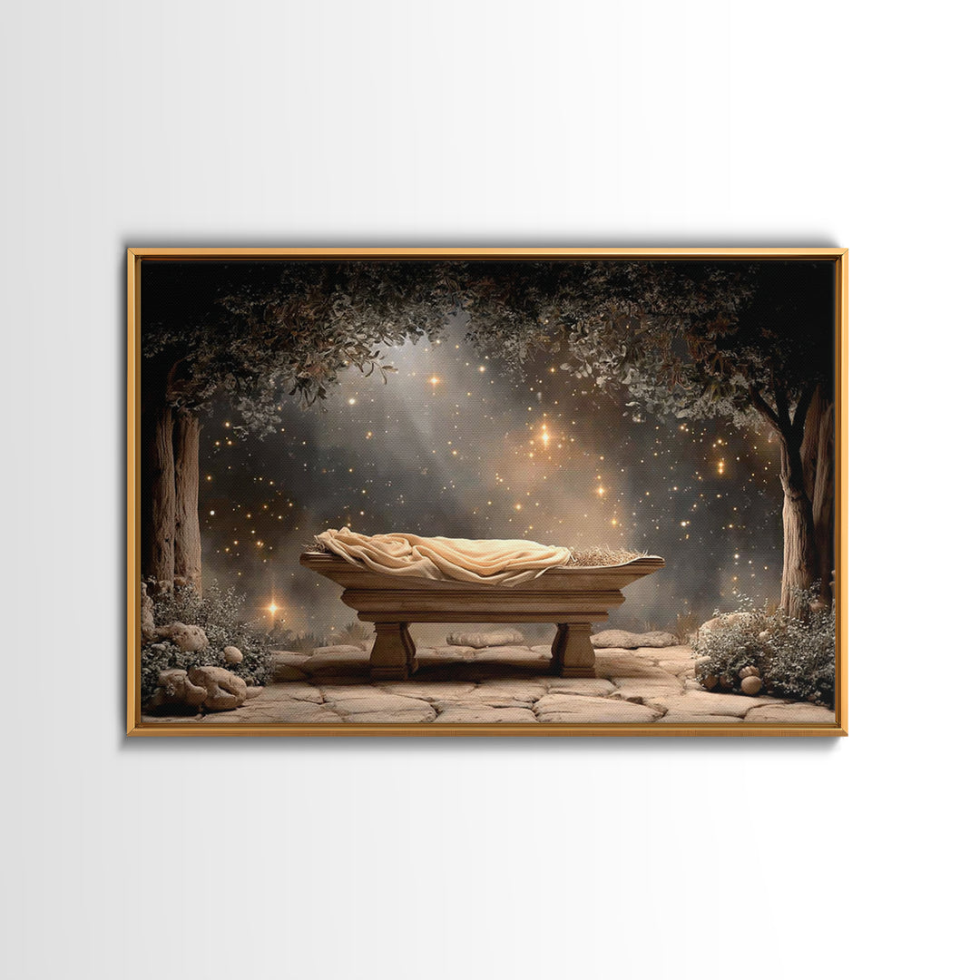 Starborn Peace – Framed Canvas Print – Christian Art Canvas – Christmas Wall Art – Christian Christmas – Jesus Christmas Art – Christian De
