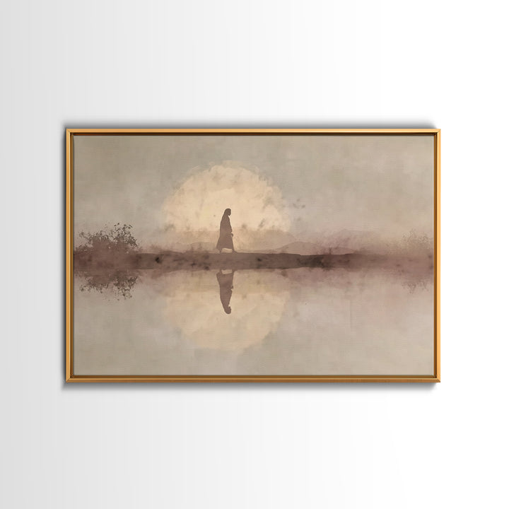 Solitude Of Faith – Framed Canvas Print – Christian Wall Art – Christian Art Canvas – Jesus Painting – Christian Gift Ideas – Christmas Art