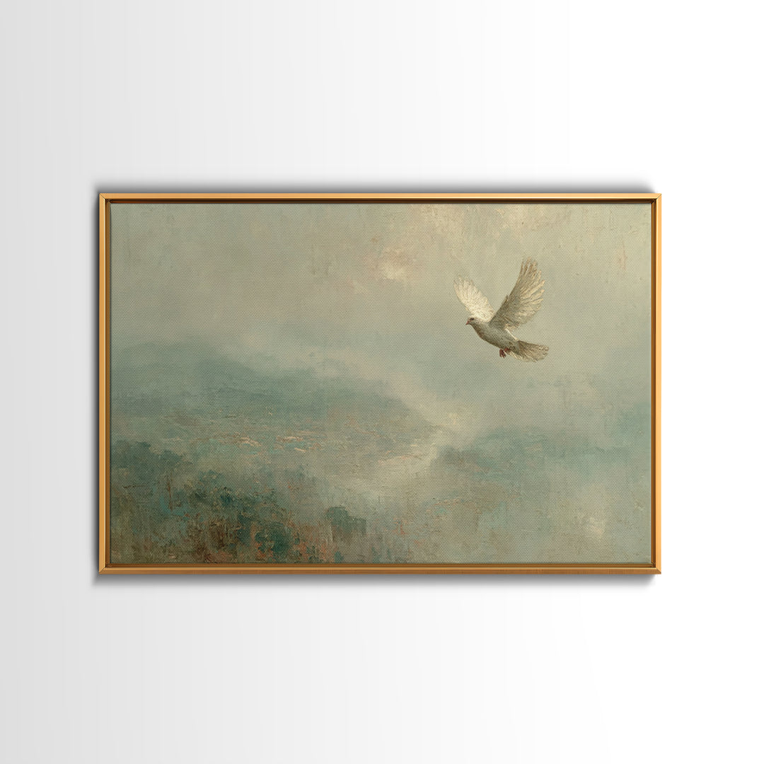 Wings Of Peace | Framed Canvas Print | Christian Wall Art | Christian Art Print | Christian Decor | Christmas Wall Art | Christian Art Canv